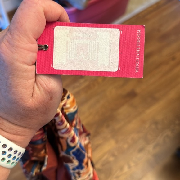 Vince Camuto Multicolor Satin Patterned Lined Skirt size 1X - Picture 7 of 7